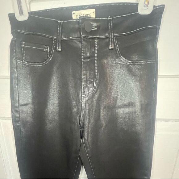 L’AGENCE Margot Skinny High Rise Contrast Coated Noir - Picture 6 of 15
